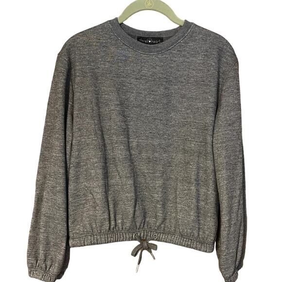Derek Heart NWT Small Womens Heathered Charcoal Gray Pullover Fleece Sweatshirt - Picture 1 of 5
